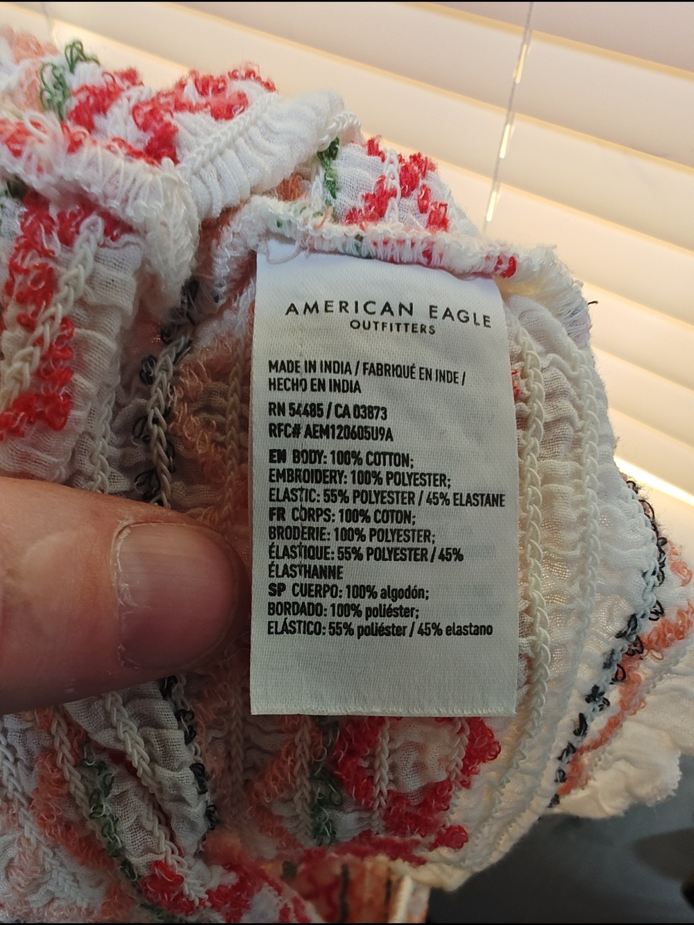 American Eagle Outfitters White Multicolor Smocked Tube Top - Picture 4 of 4